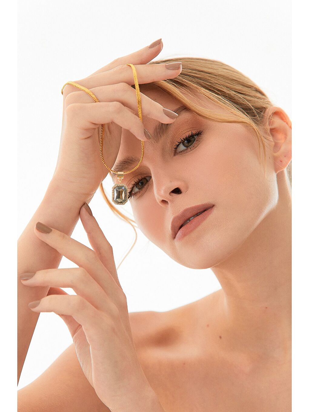 Sarı Baget İtalyan Zincir Çelik Kolye-2