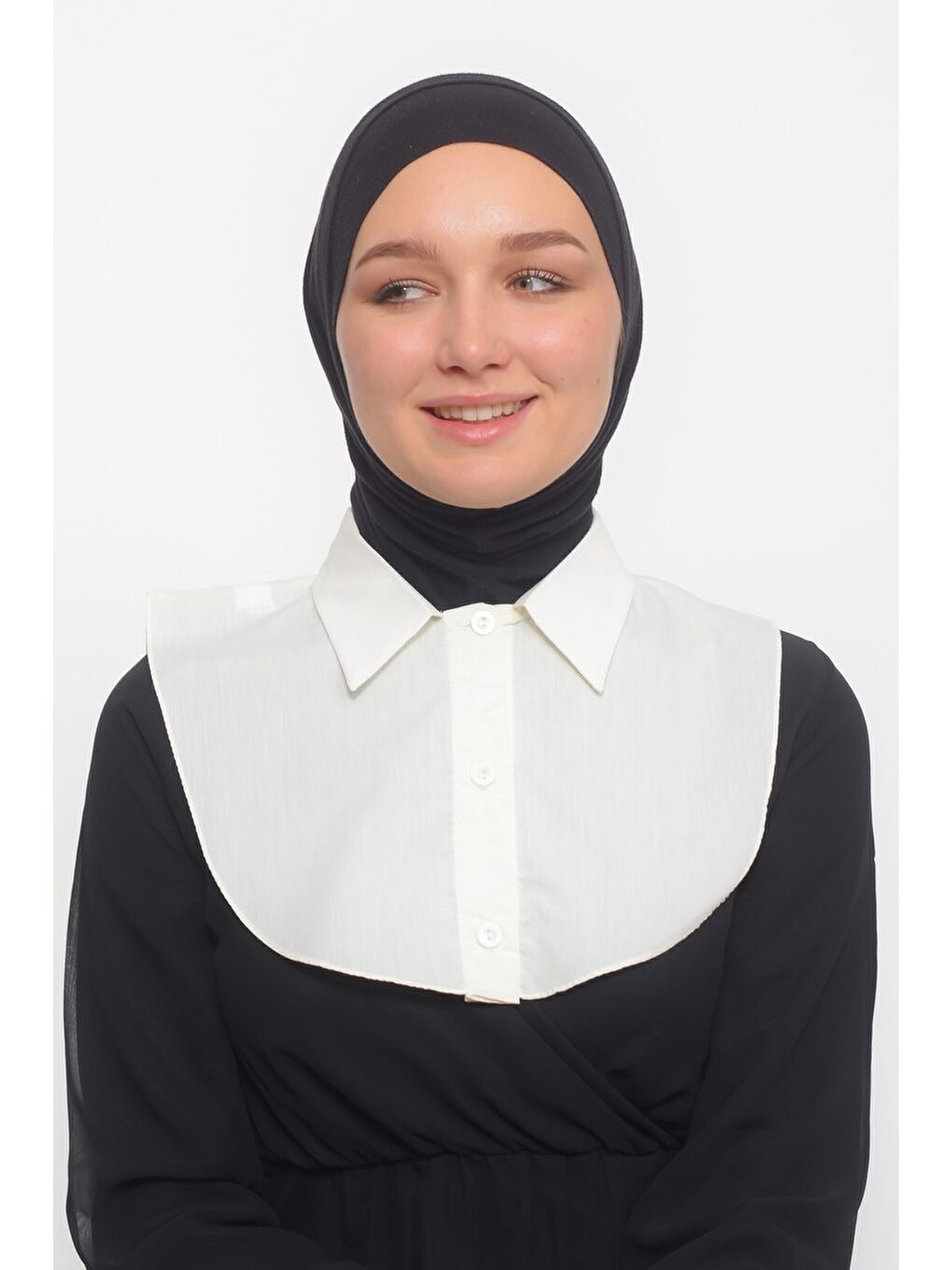 Ekru Kadın Premium Fake Gömlek Yaka Kurtarıcı Boyunluk-2