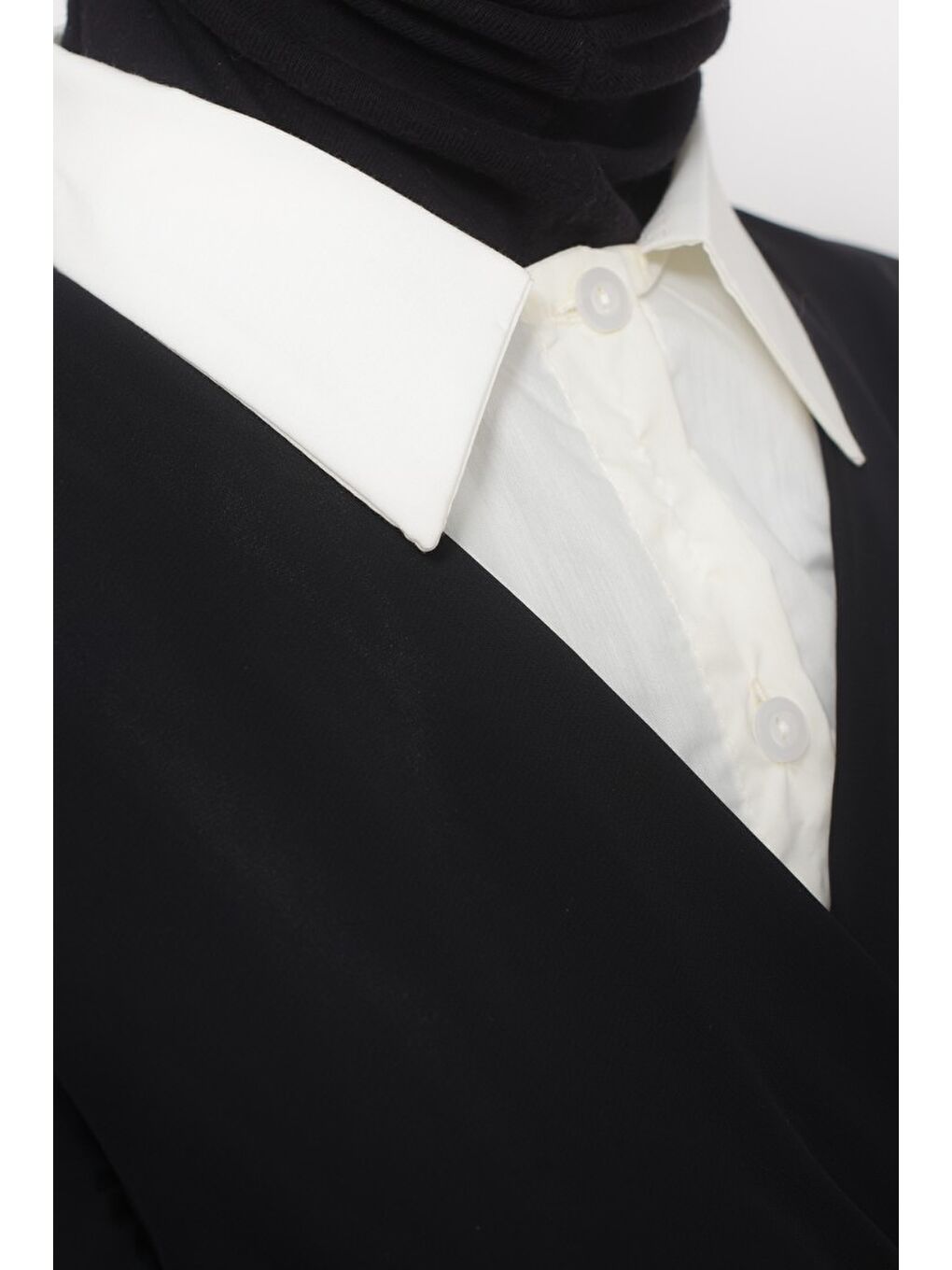 Ekru Kadın Premium Fake Gömlek Yaka Kurtarıcı Boyunluk-4