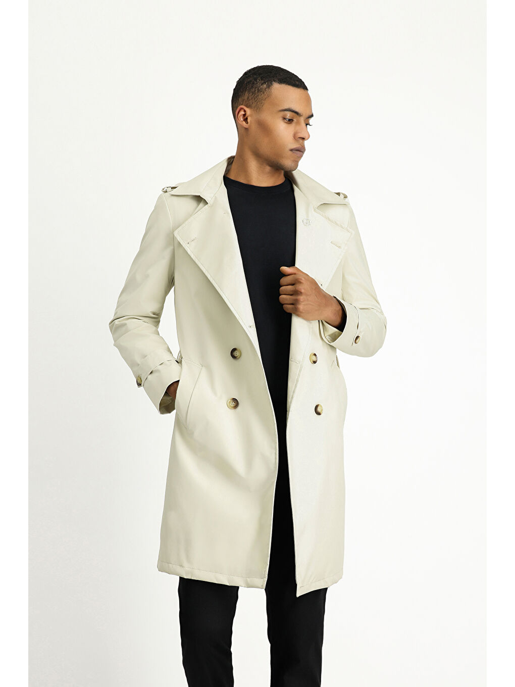 Bej Kruvaze Pardösü & Trençkot-1