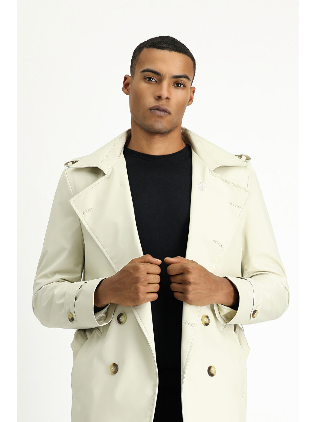 Bej Kruvaze Pardösü & Trençkot-3