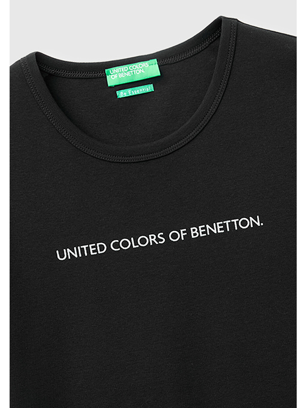 Kadın Siyah %100 Pamuk Logo Baskılı Bisiklet Yaka T-Shirt-5