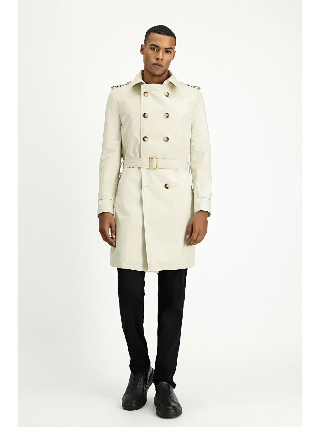 Bej Kruvaze Pardösü & Trençkot-4