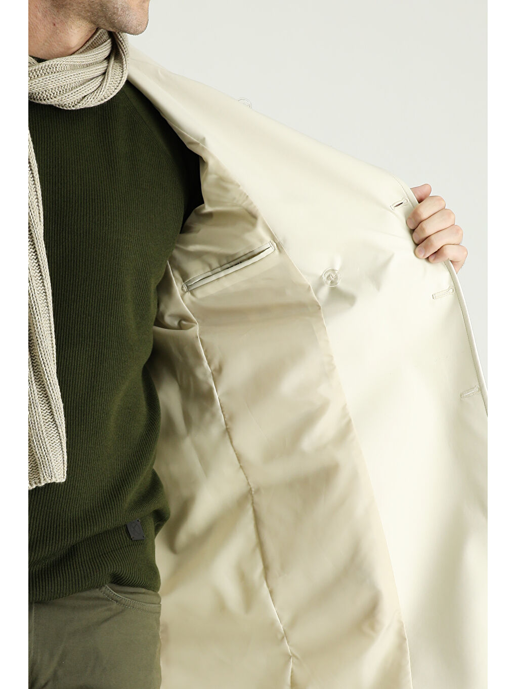 Bej Kruvaze Pardösü & Trençkot-5