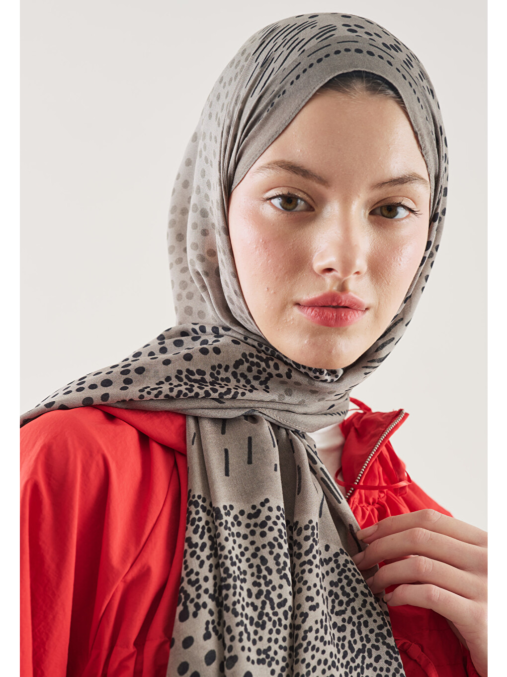 Bej Dot Elegance Desen Rami Şal Taş-2