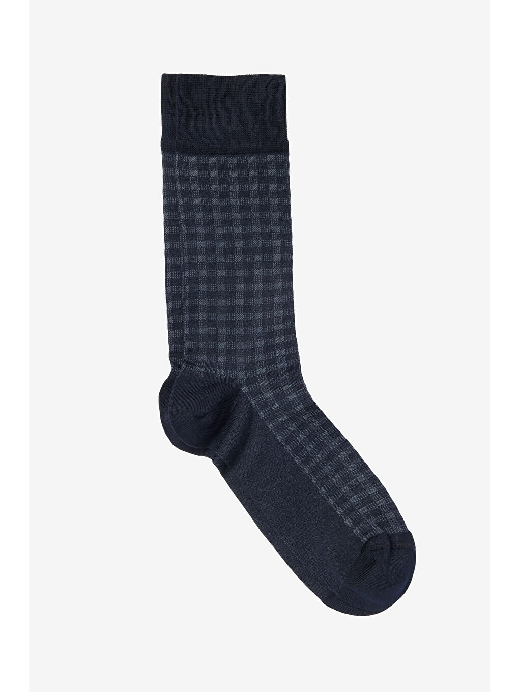 Erkek Lacivert-Mavi Desenli Tekli Çorap-1