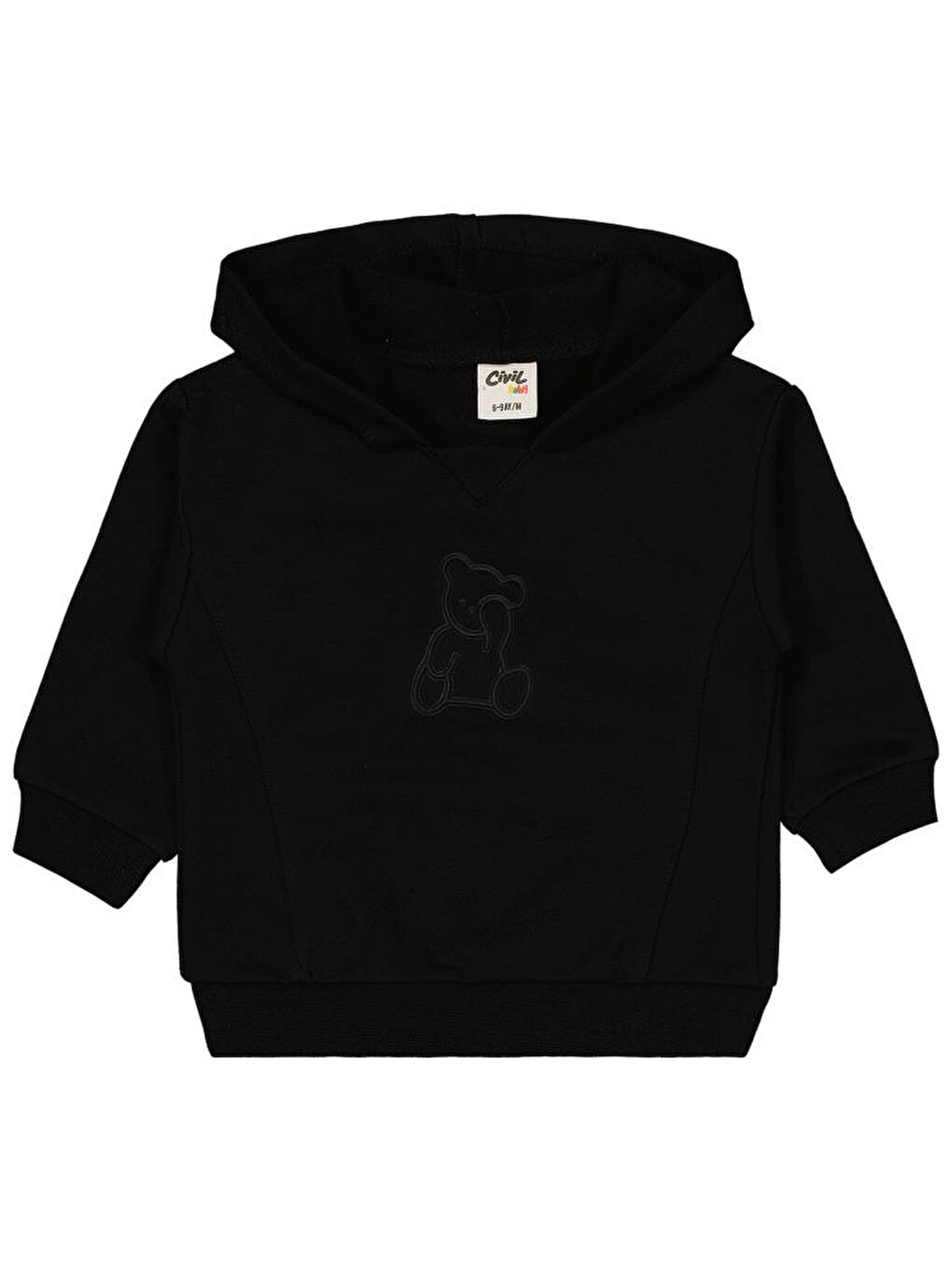 Siyah Baby Teddy Baskılı 6-18 Ay Takım-1