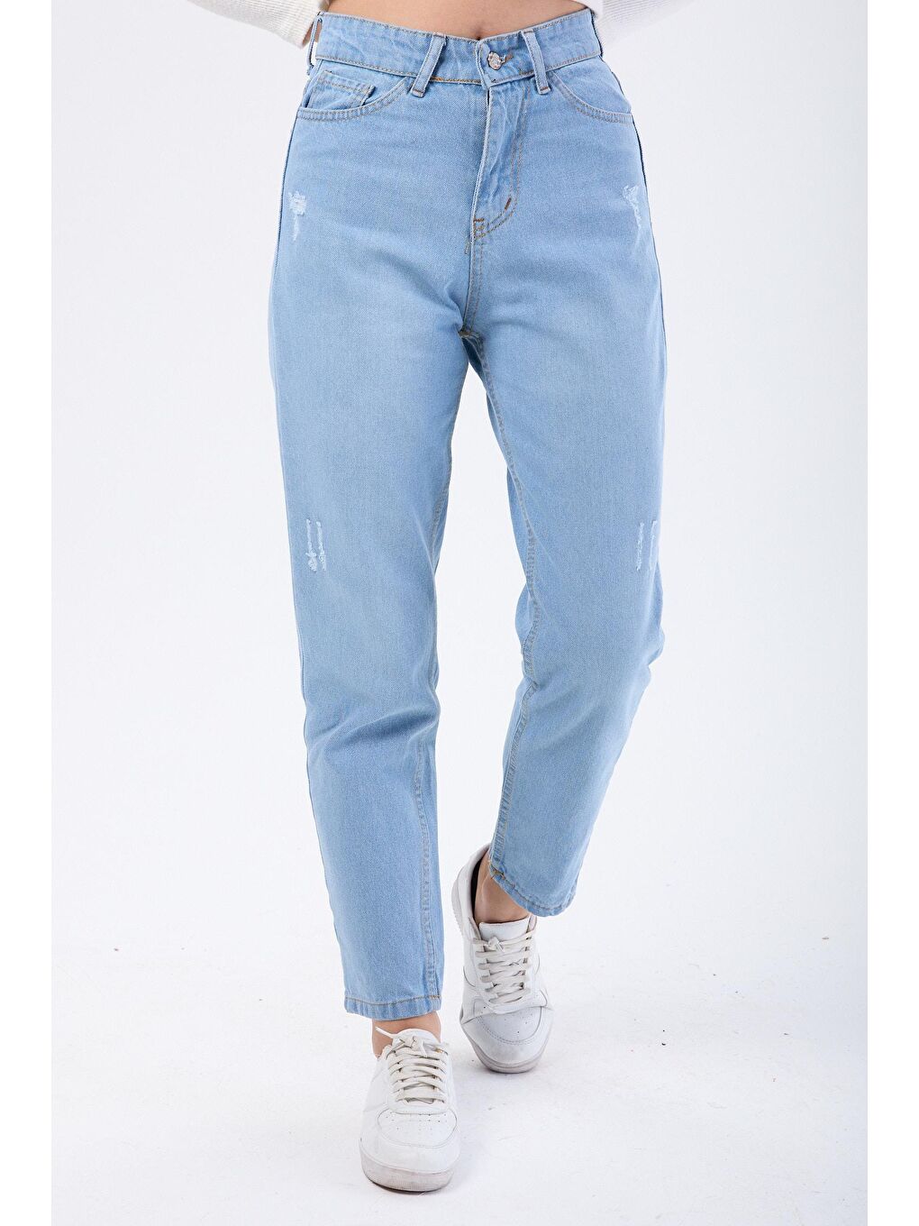 TOFİSA Orta Kadın Mavi Yüksek Bel Mom Jeans - 23668 - 1