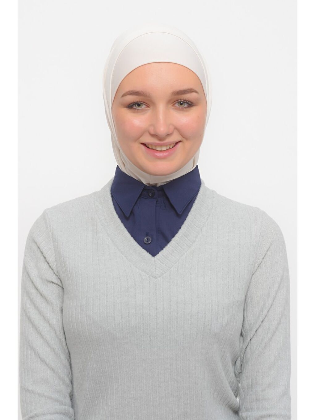 Lacivert Kadın Premium Fake Gömlek Yaka Kurtarıcı Boyunluk-1