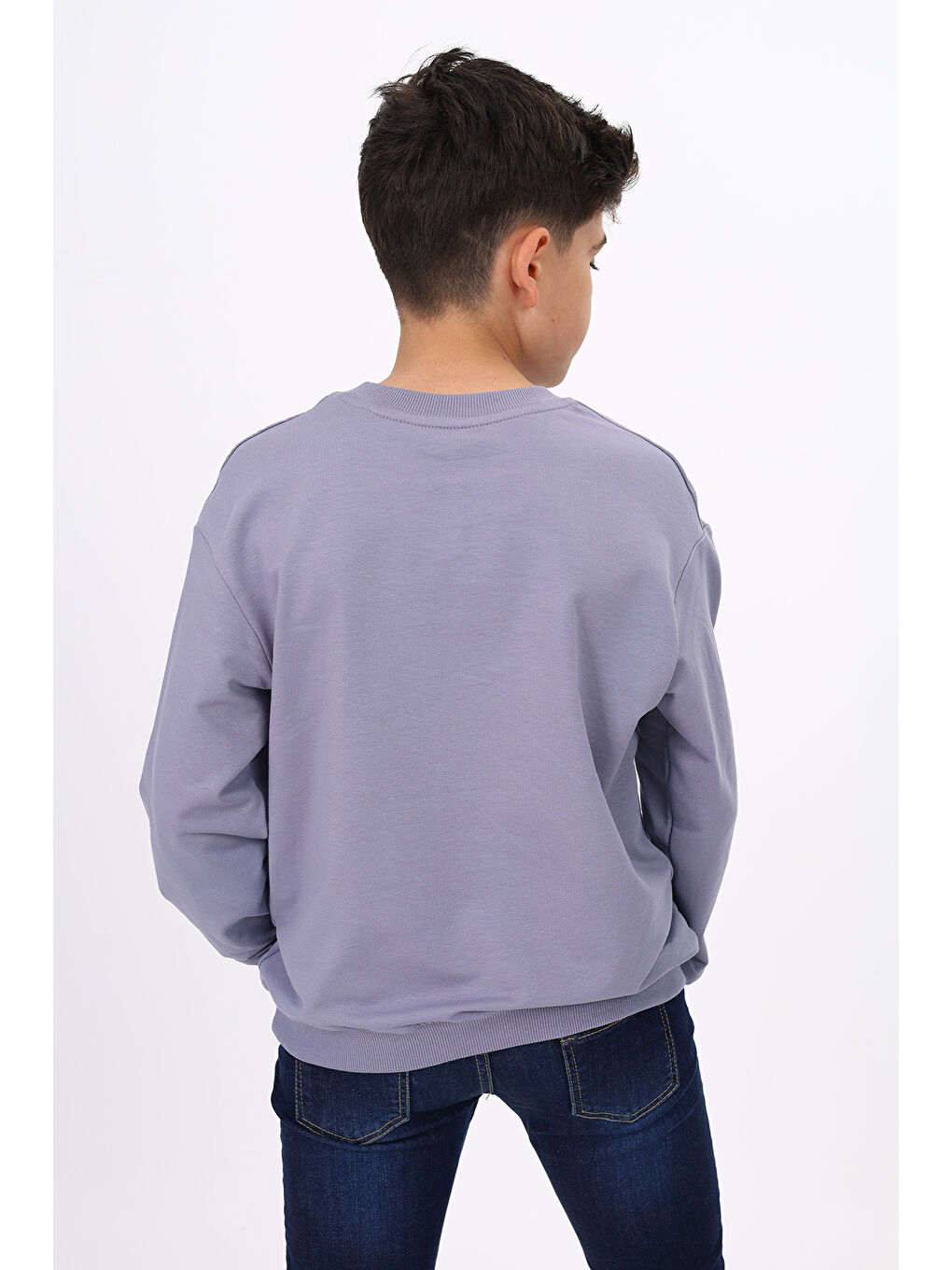 Gri Erkek Çocuk Baskılı Sweatshirt-3