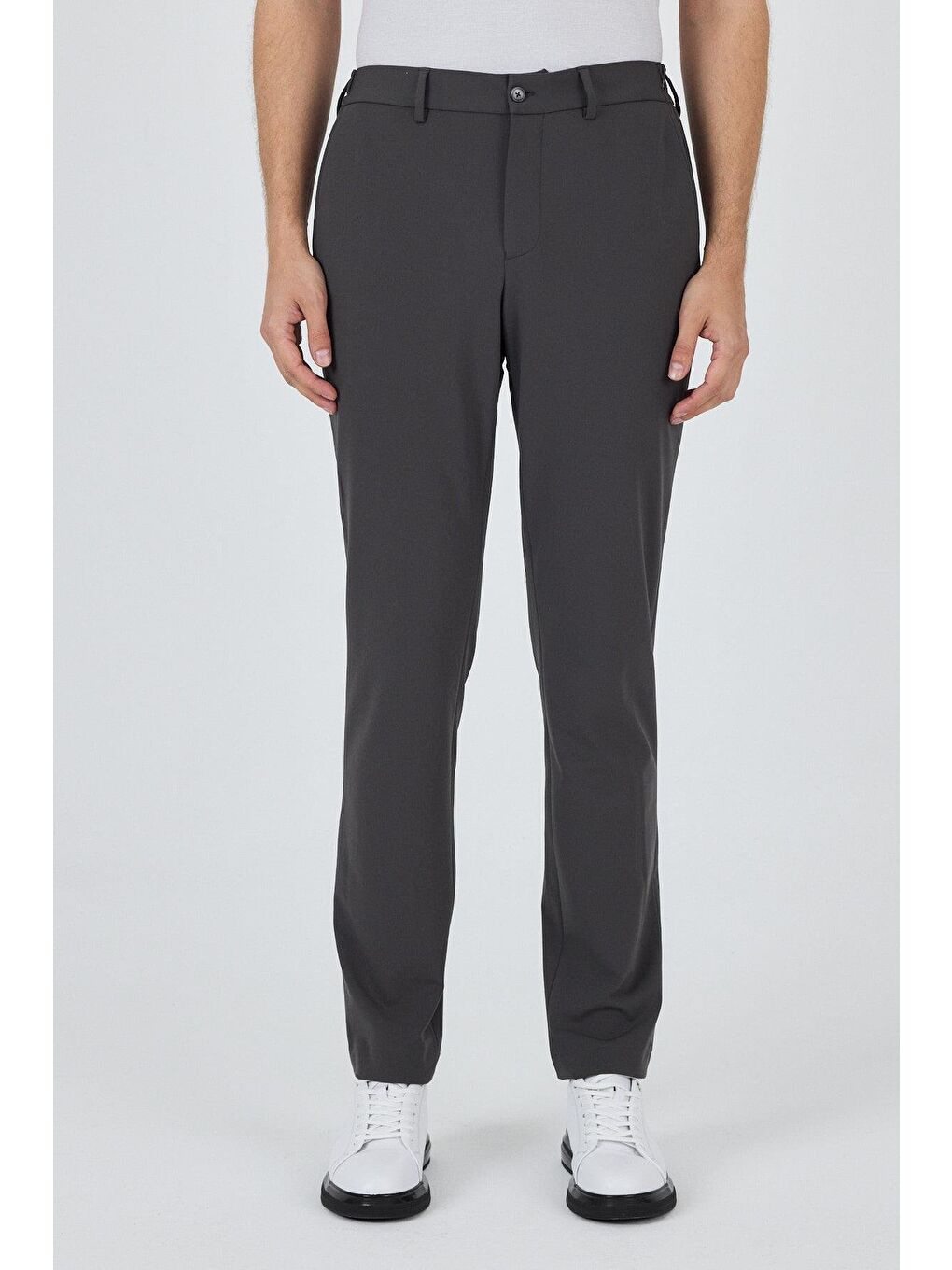 Koyu Antrasit Esnek Yandan Cepli Casual Slim Fit Jogger Pantolon 1003250162