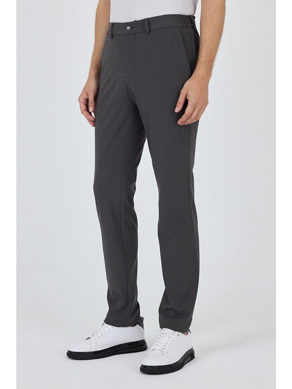 Koyu Antrasit Esnek Yandan Cepli Casual Slim Fit Jogger Pantolon 1003250162-2