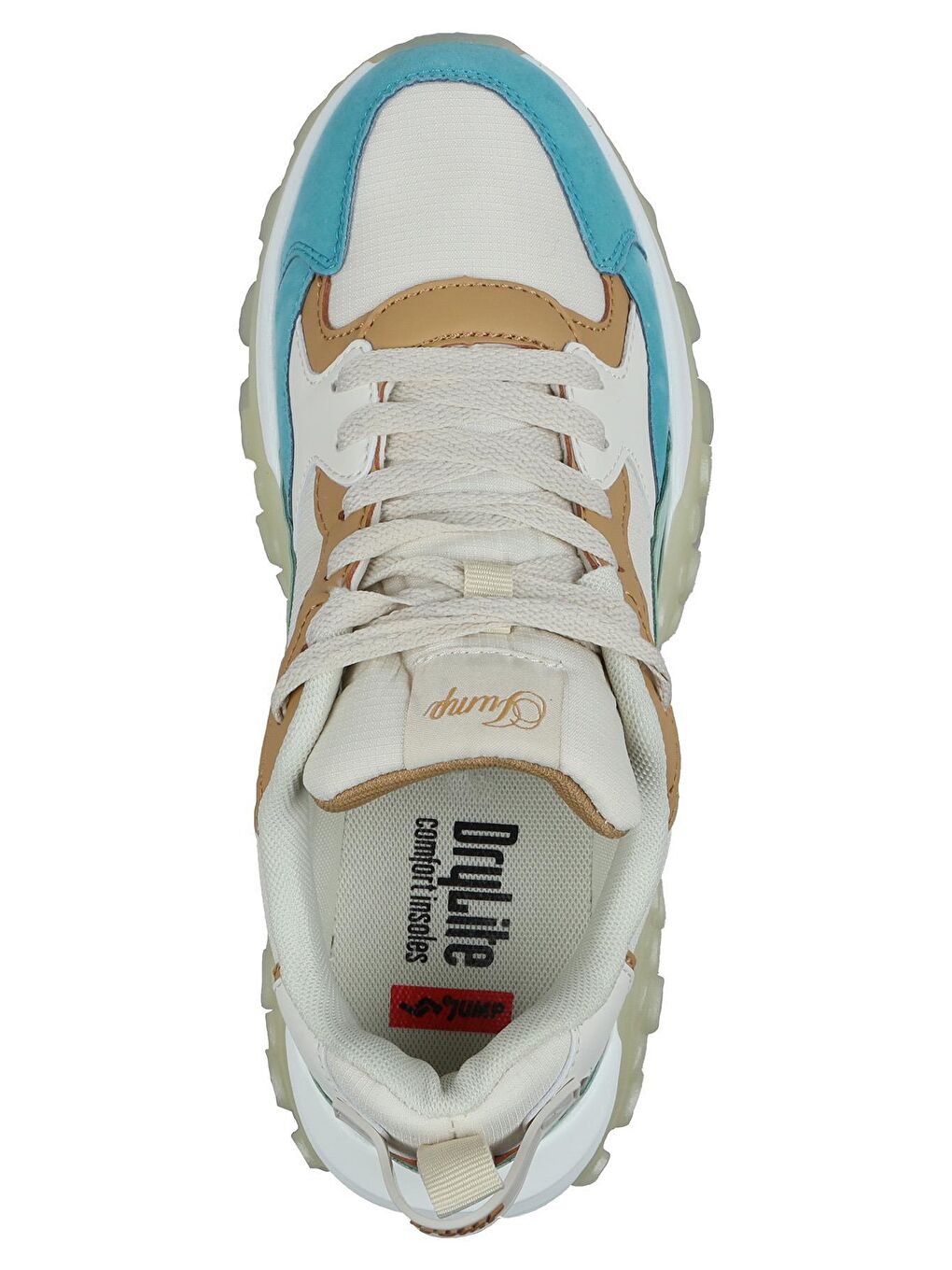 Jump Bej-Yeşil 29780 Bej - Mint - Mavi Kadın Sneaker Günlük Spor Ayakkabı - 6