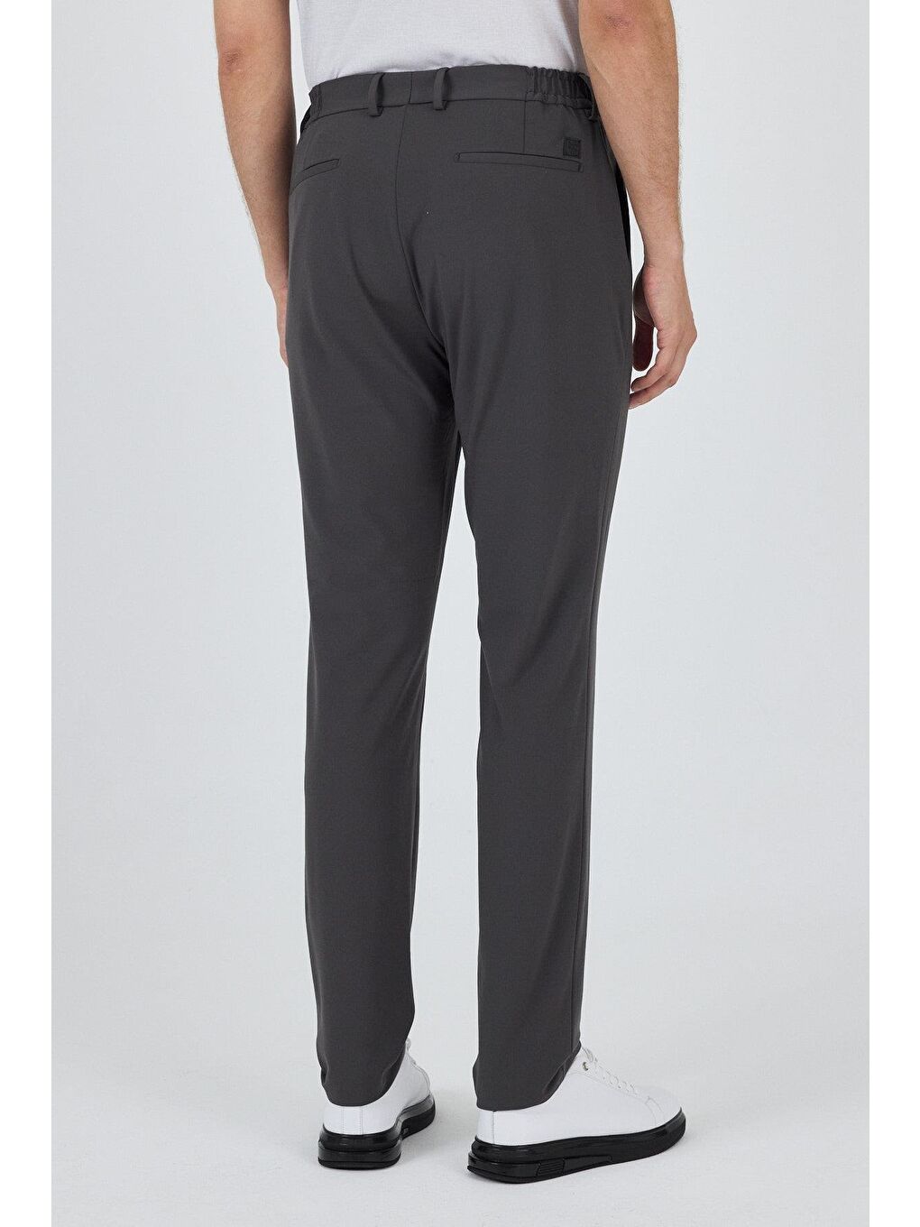Koyu Antrasit Esnek Yandan Cepli Casual Slim Fit Jogger Pantolon 1003250162-4