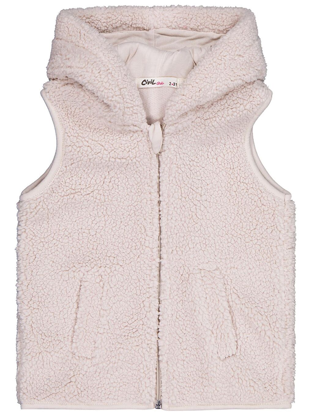 Girls Düz 2-5 Yaş Yelek - Bej 3-4 Yaş