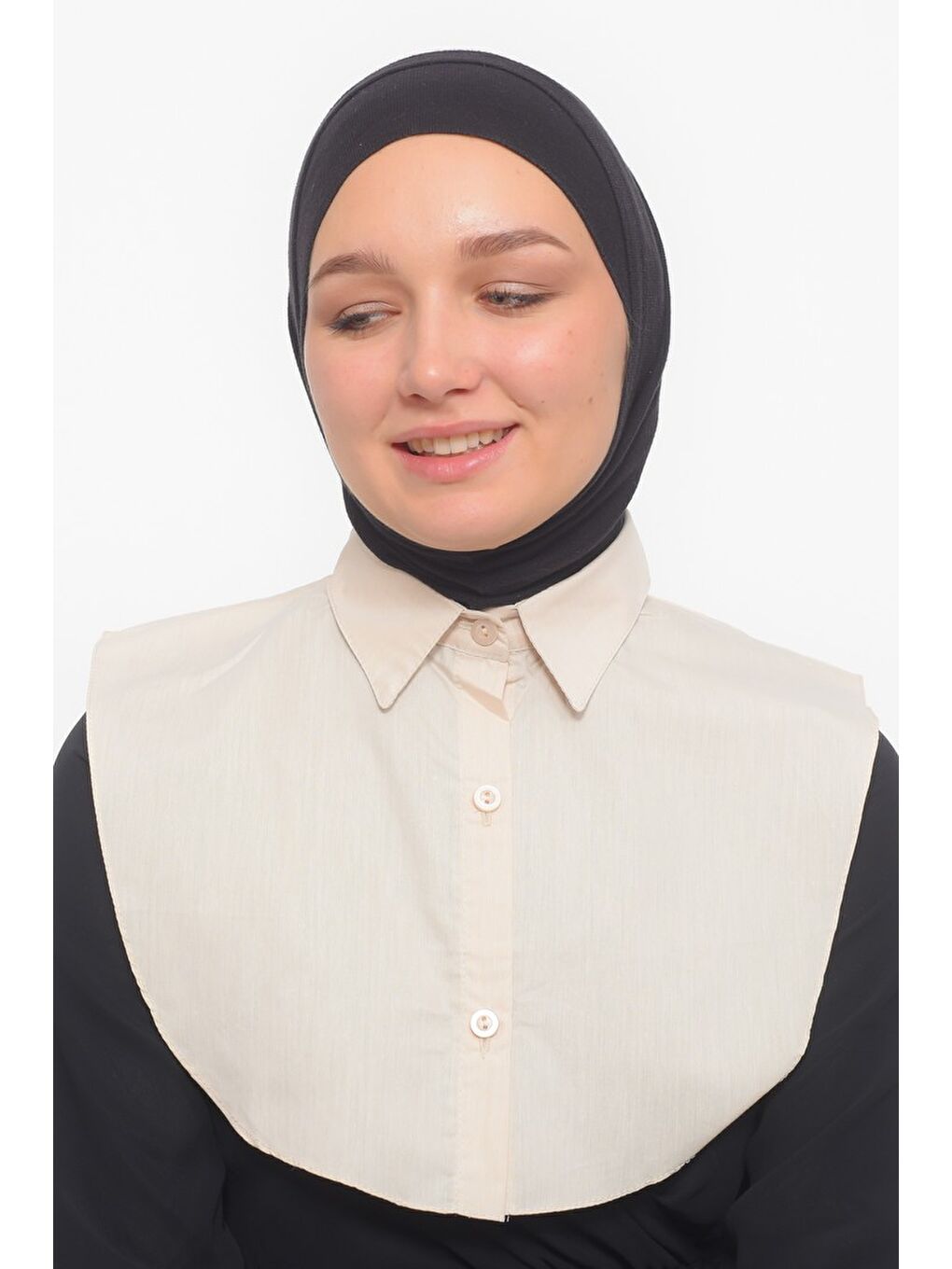 Ekru Kadın Premium Fake Gömlek Yaka Kurtarıcı Boyunluk