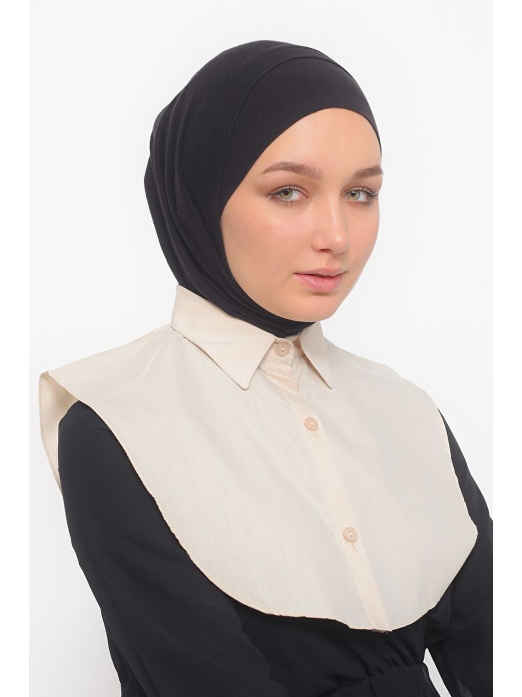 Ekru Kadın Premium Fake Gömlek Yaka Kurtarıcı Boyunluk-4