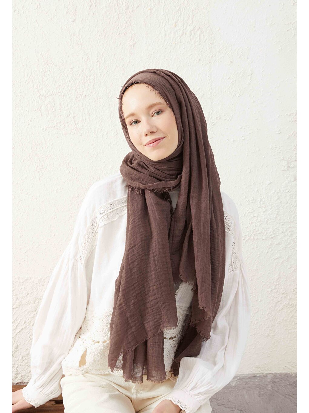 Kahverengi Bürümcük Şal Fındık Kabuğu-1