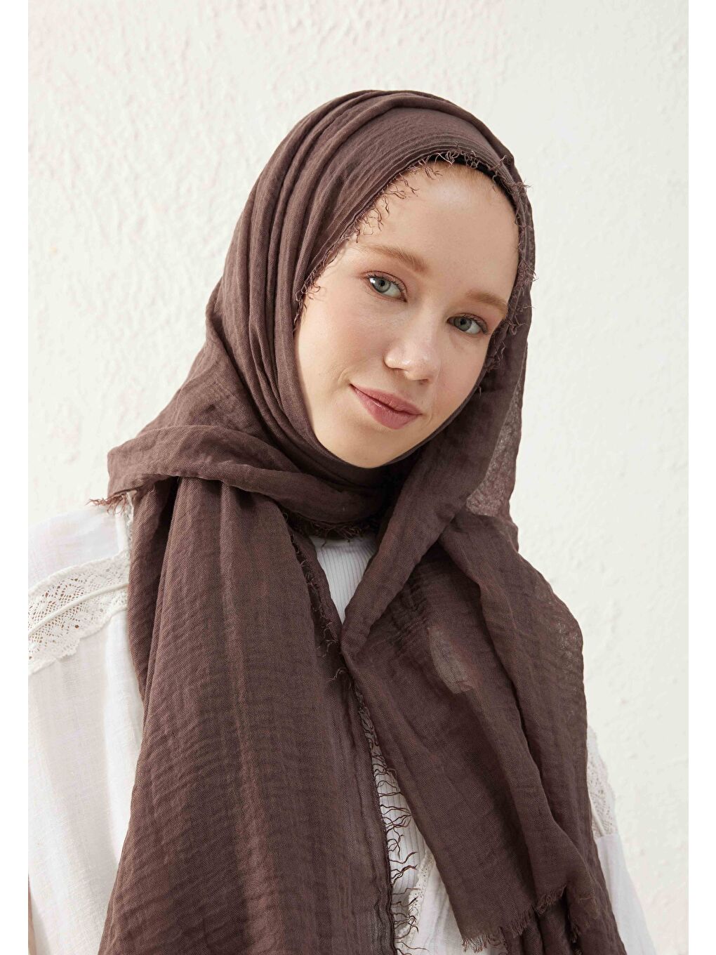 Kahverengi Bürümcük Şal Fındık Kabuğu-2