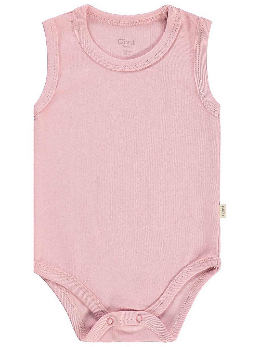 Baby 3'lü Düz Sıfır Kol 0-36 Ay Çıtçıtlı Badi - Pembe-4
