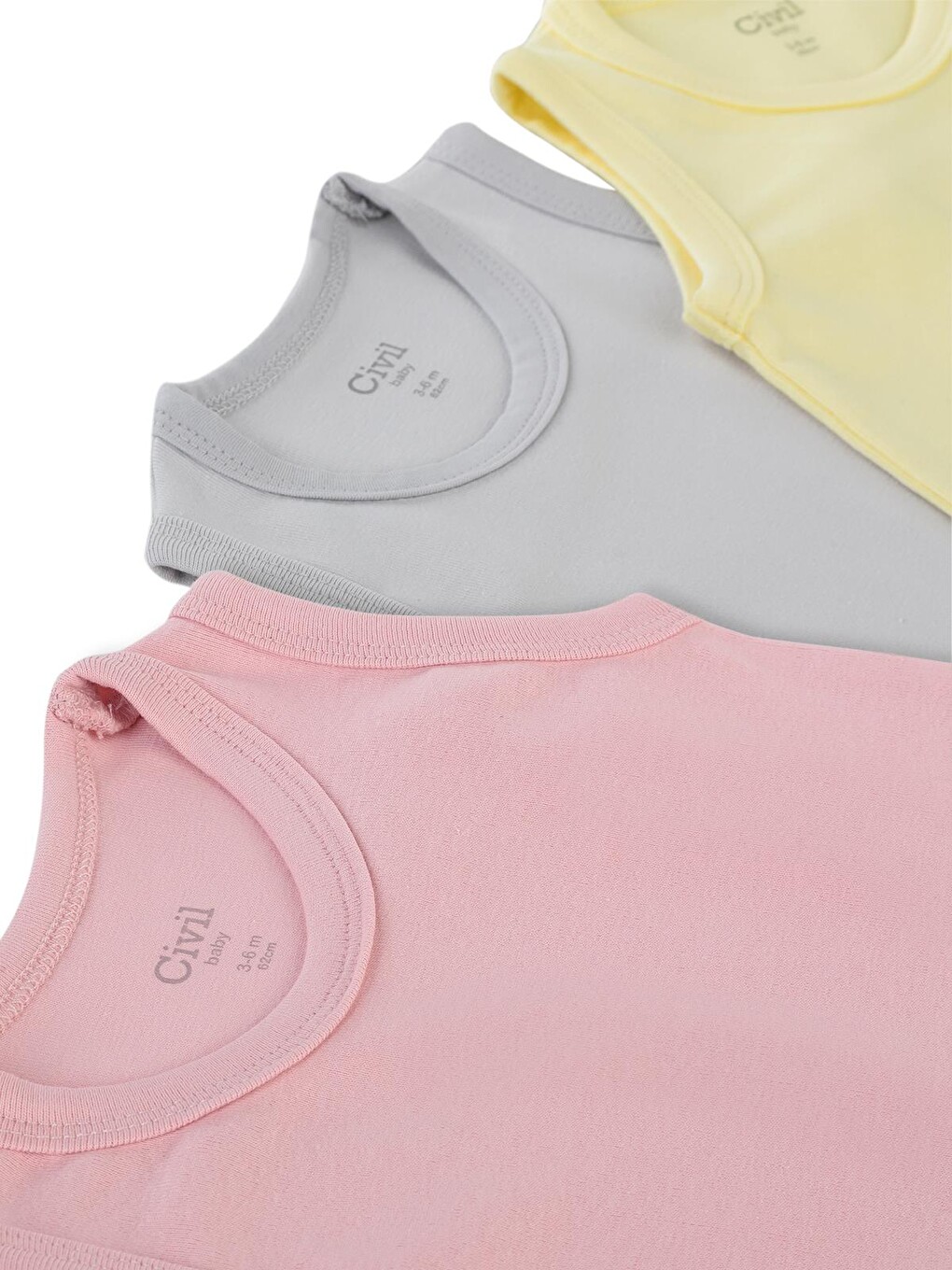 Baby 3'lü Düz Sıfır Kol 0-36 Ay Çıtçıtlı Badi - Pembe-6
