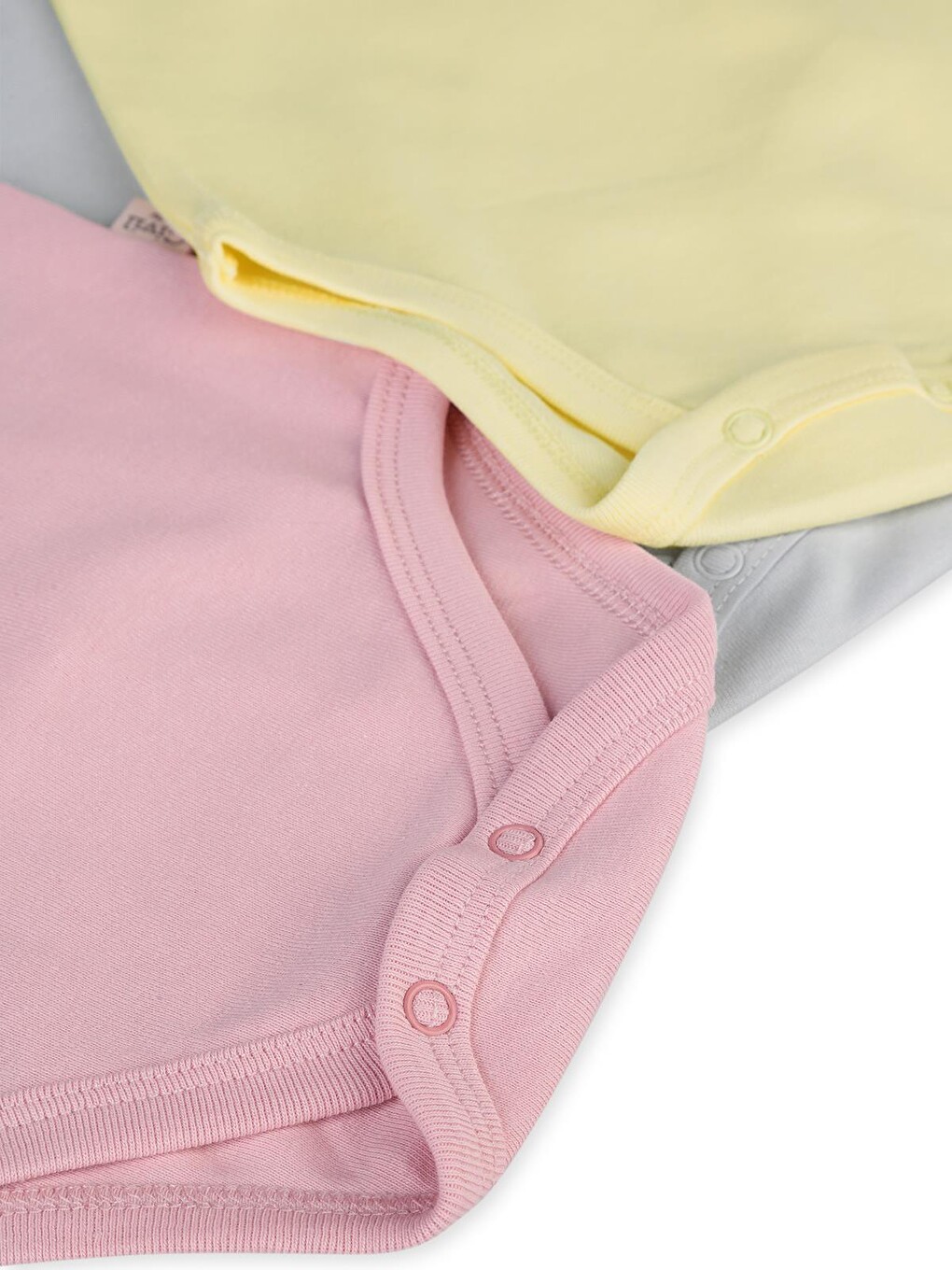 Baby 3'lü Düz Sıfır Kol 0-36 Ay Çıtçıtlı Badi - Pembe-7