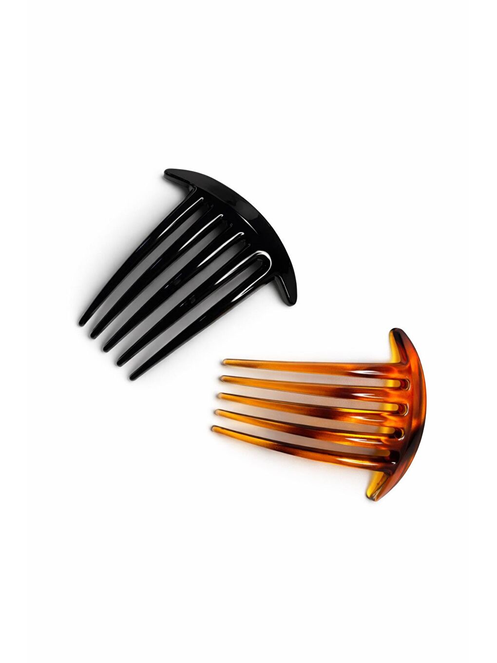 Kahverengi Asetat Fransız Topuz Tarak Seti 2 Adet-1