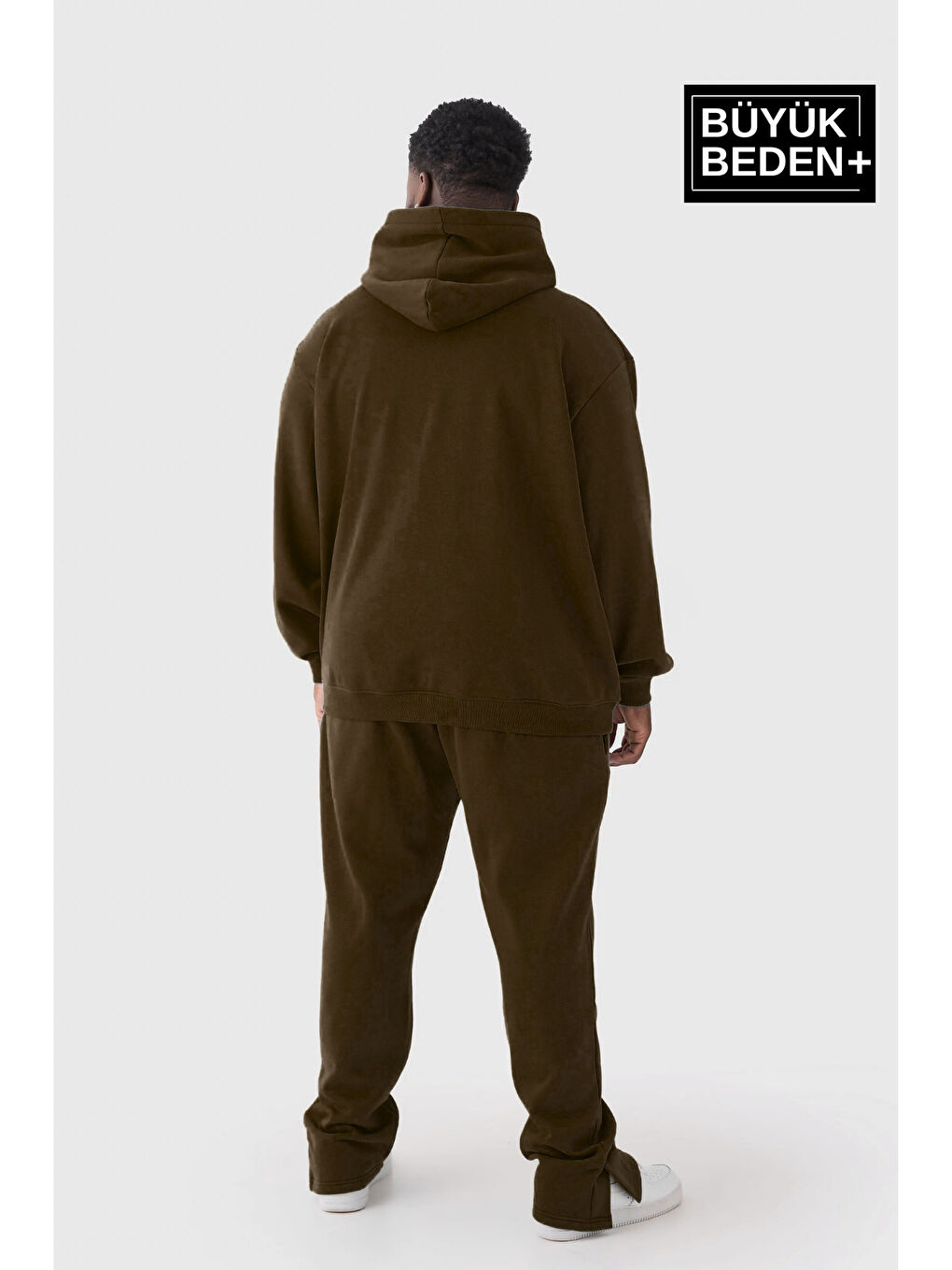 Kahverengi Erkek  İnce Kapüşonlu Swatshırt SPR26BSW957-2