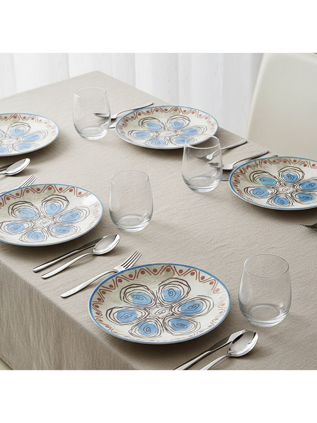 Ekru Camelia 6 Parça 20 cm Pasta Takımı 21391-4