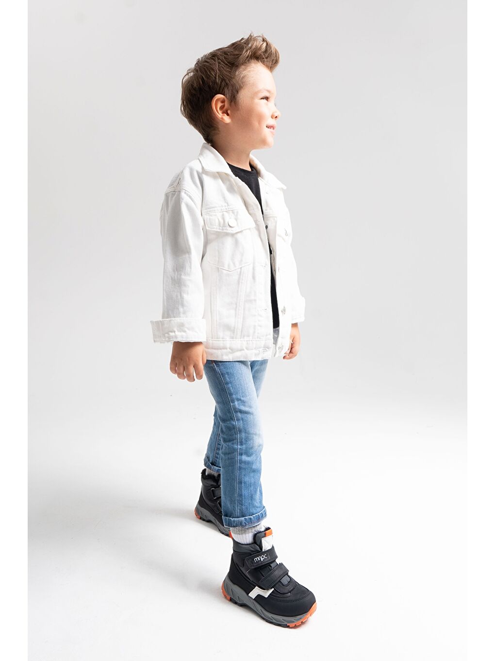 Erkek Çocuk Siyah Hakiki Deri Anatomik Günlük Bot-1