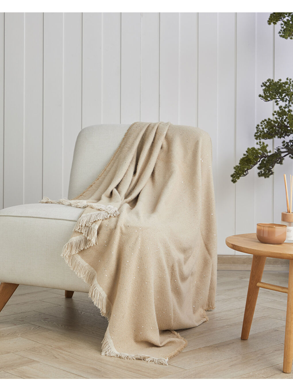 Ivory Koltuk Şalı 140x170 cm Ekru-1