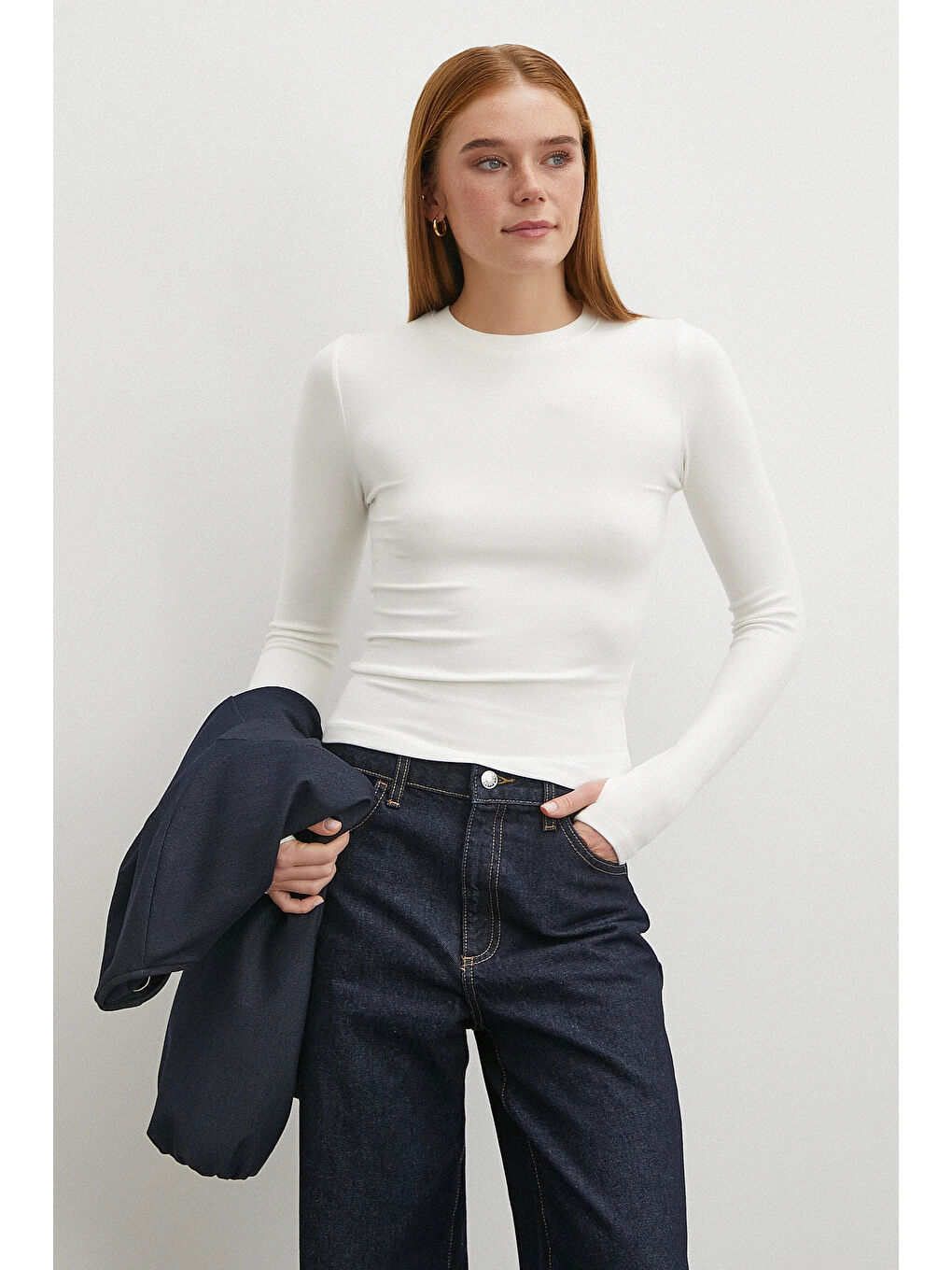 Kol Yırtmaçlı Bluz Beyaz-2