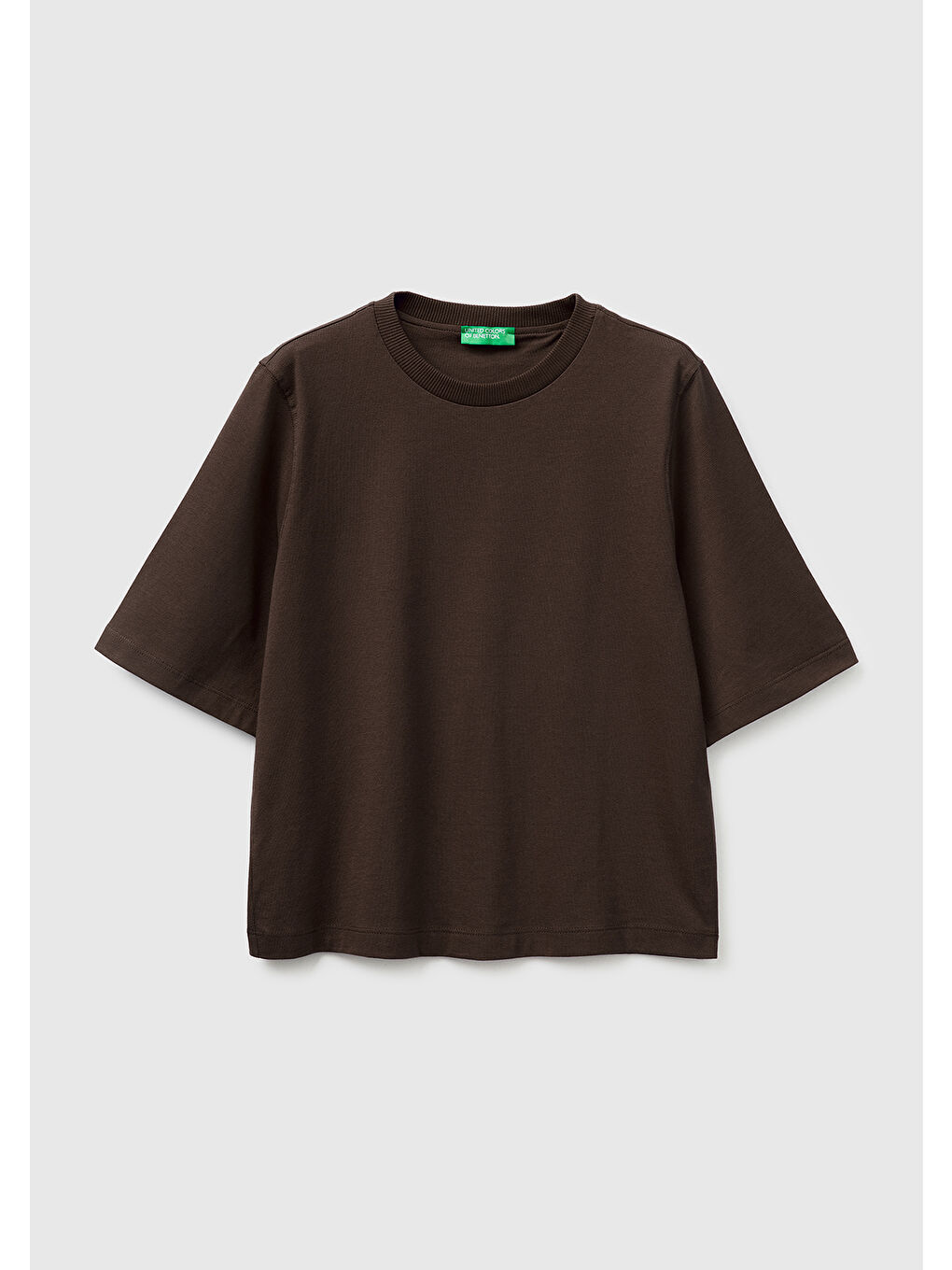 Kadın Kahverengi %100 Pamuk Boxy Fit T-Shirt