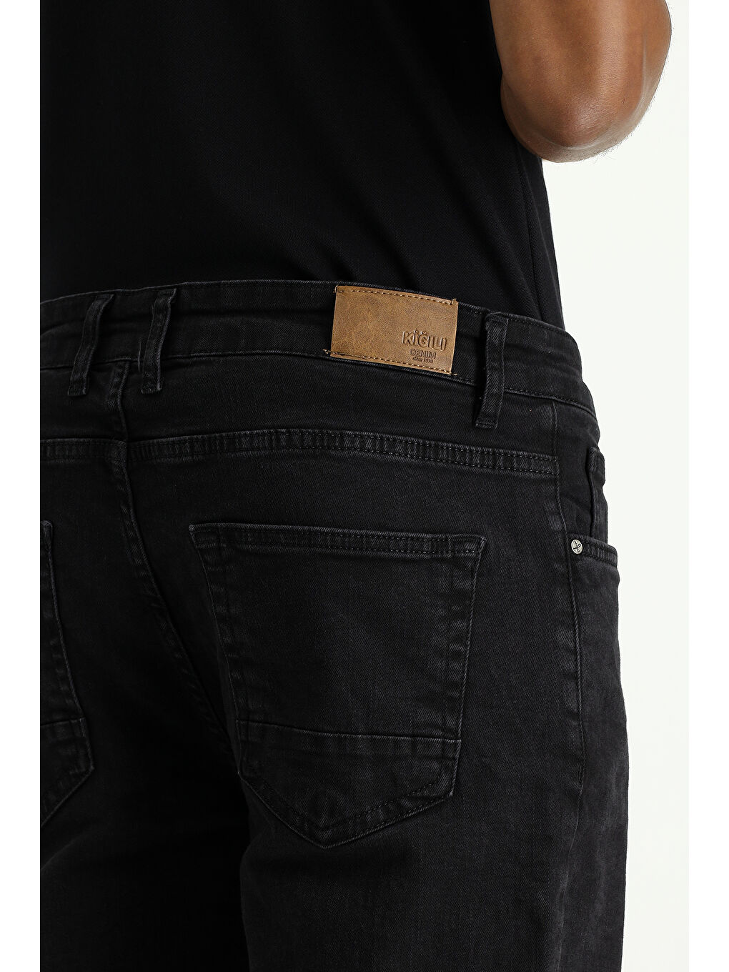Siyah Relax Fit Rahat Kesim Elastanlı Denim Jean Pantolon-5