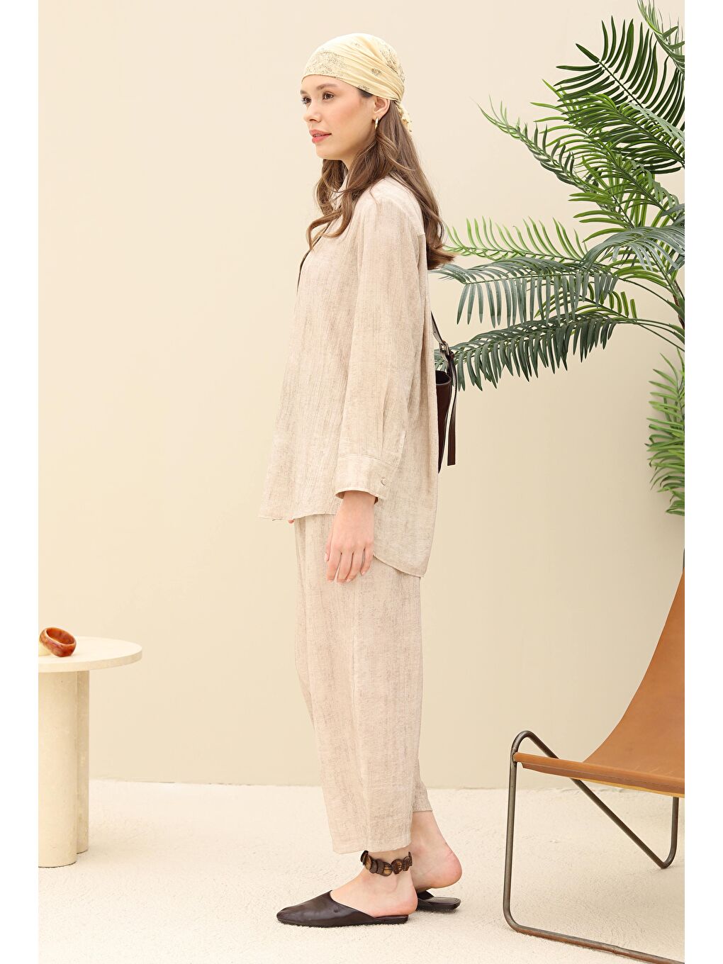 Bej Efektli Basic Takım Soft Kaşmir-4