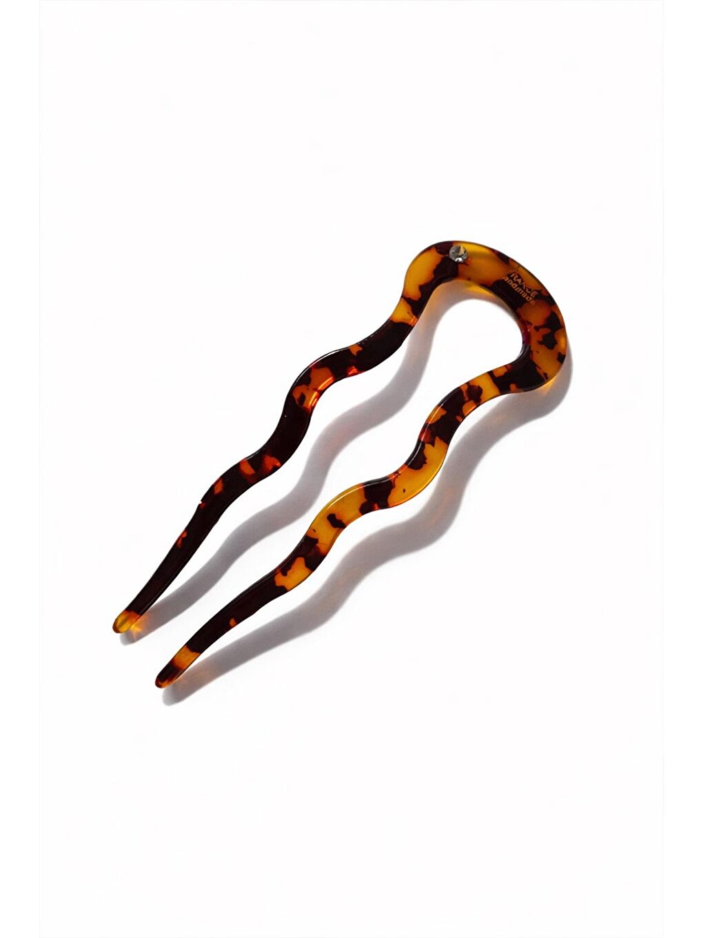 Kahverengi Lüks Fransız Kemik Handmade Topuz Tokası