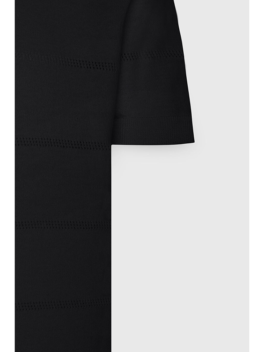 Erkek Siyah Standart Fit Normal Kesim %100 Pamuk Jakarlı Polo Yaka Triko Tişört-7