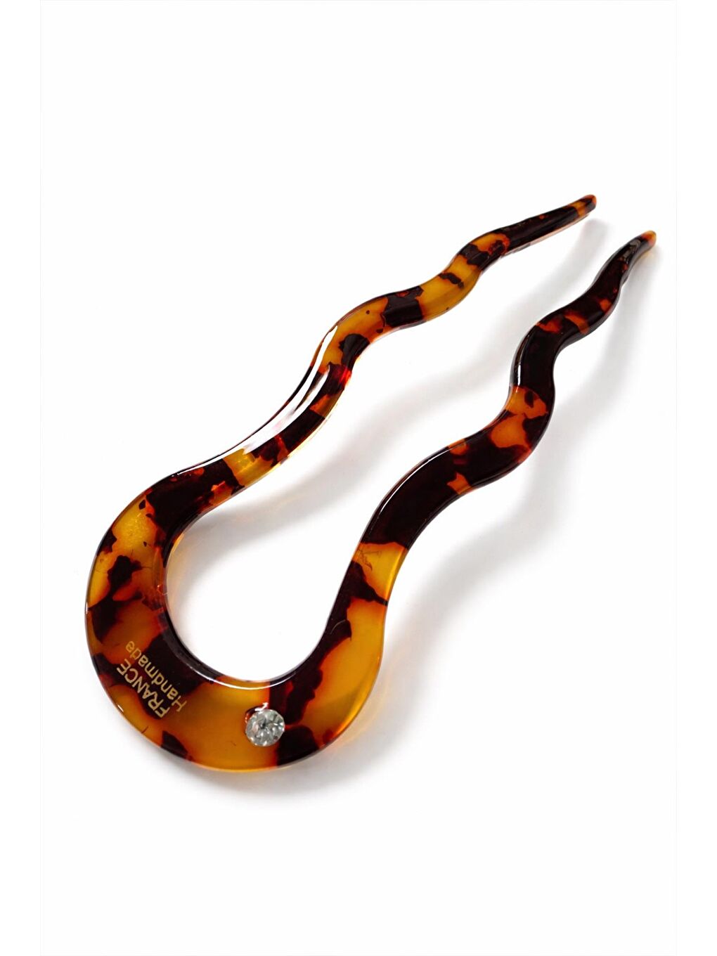 Kahverengi Lüks Fransız Kemik Handmade Topuz Tokası-1