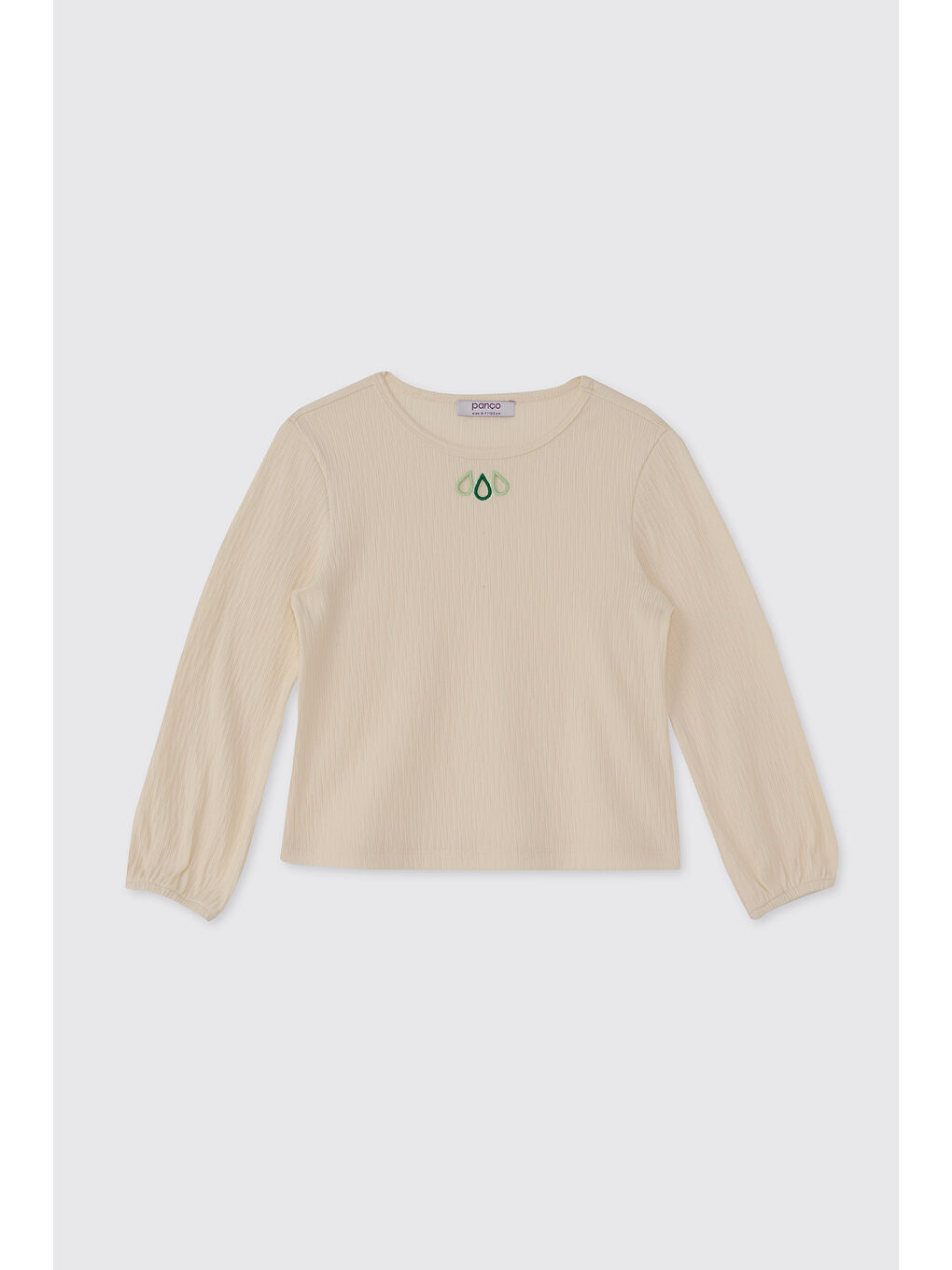 Kız Çocuk Uzun Kollu Ekru Tişört