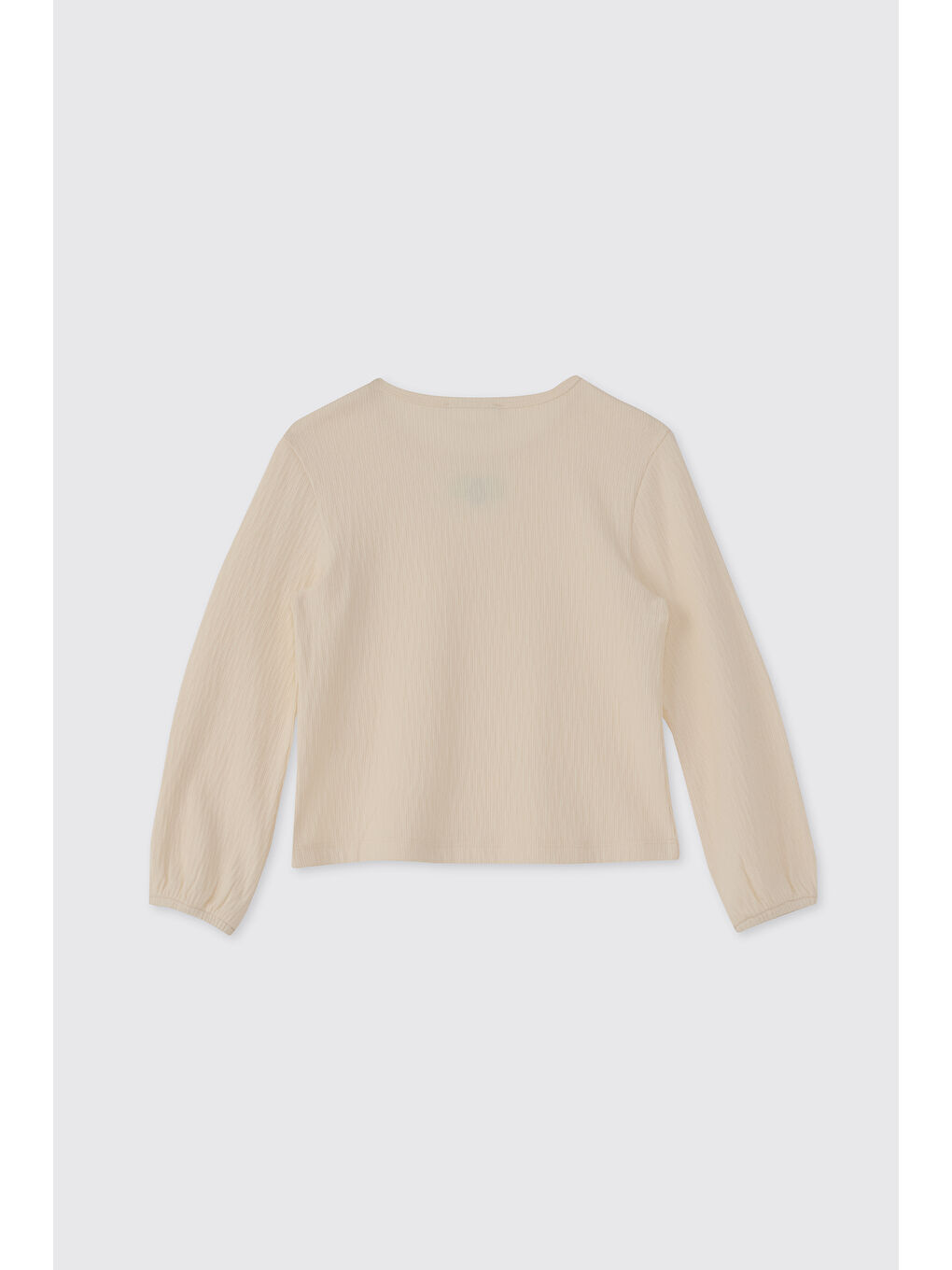 Kız Çocuk Uzun Kollu Ekru Tişört-1