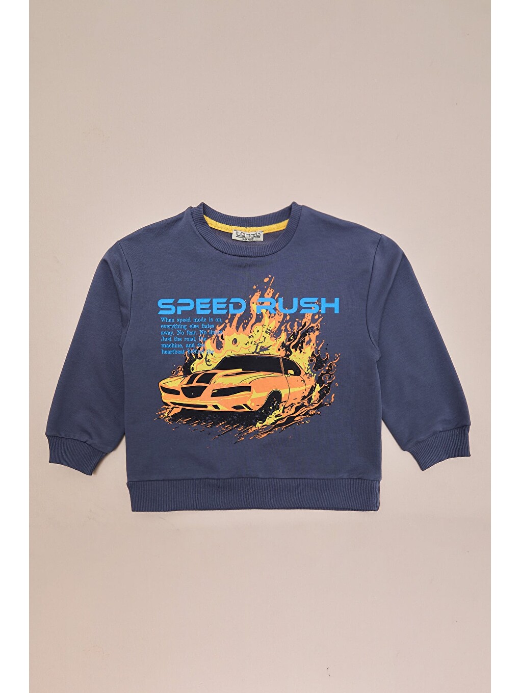Gri Araba Baskılı Erkek Çocuk Sweatshirt-2