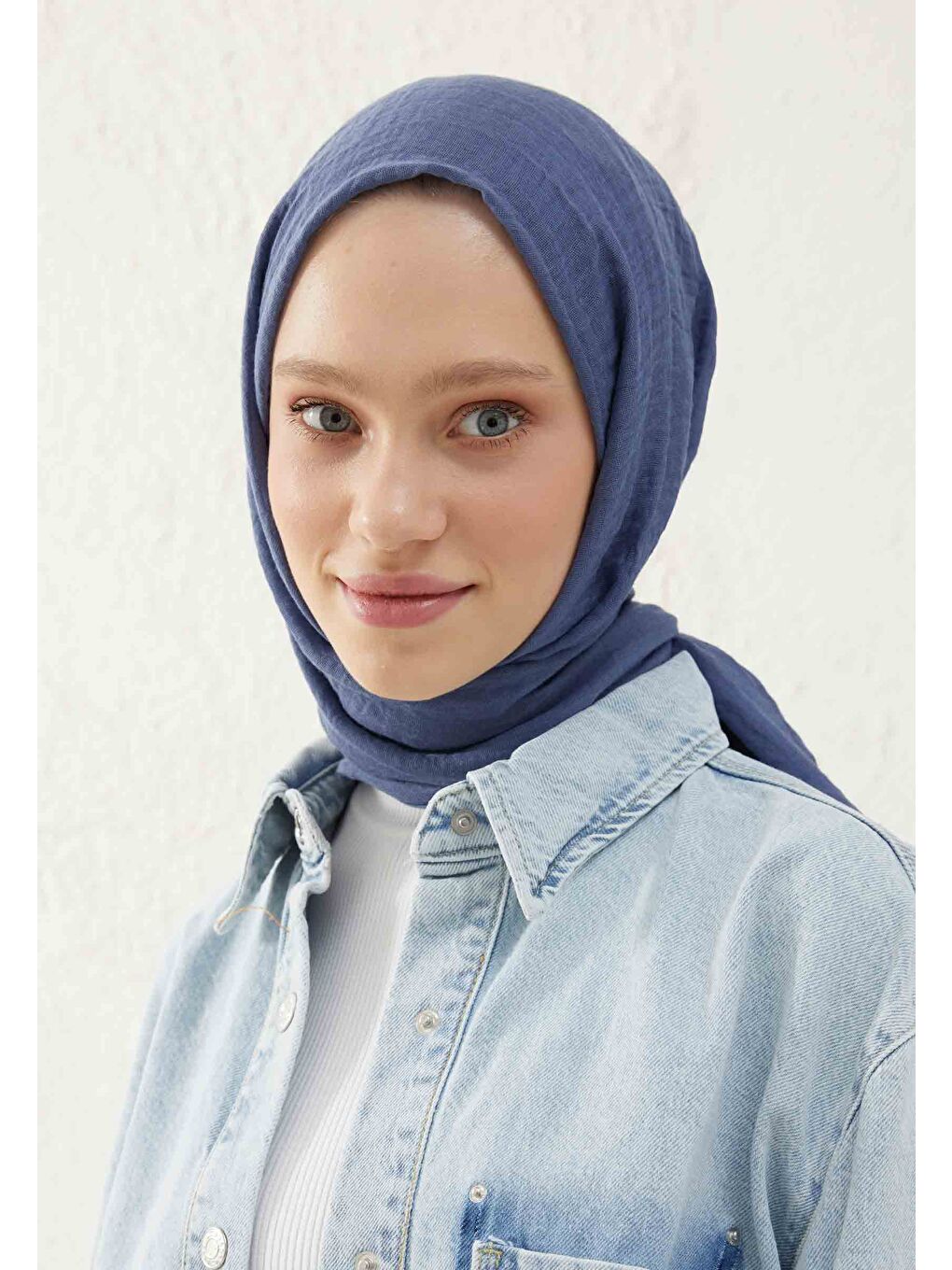 Bürümcük Şal Jean Mavi