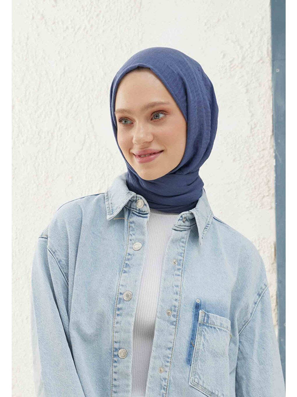 Bürümcük Şal Jean Mavi-1