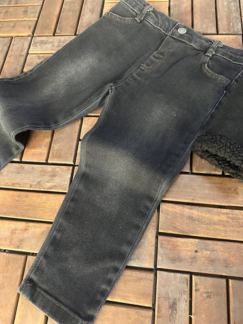 Pina Kids Siyah Erkek Çocuk Süet Ceketli Jean Pantolonlu Üçlü Takım TKM 0002 - 3