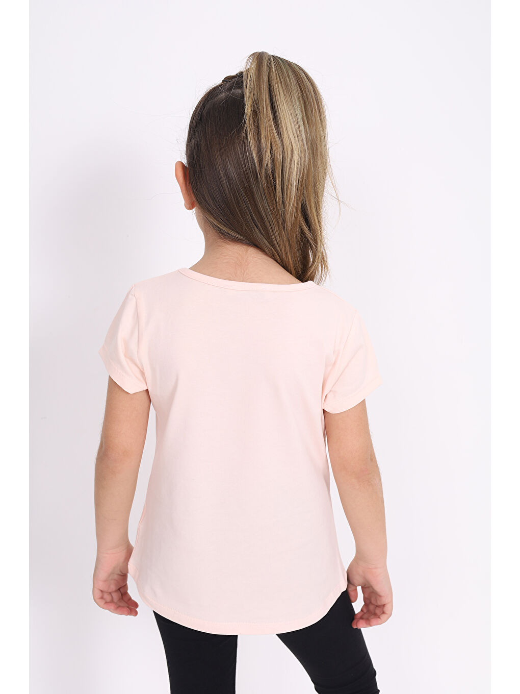 Pembe Kız Çocuk Flamingo Baskılı Tişört-3