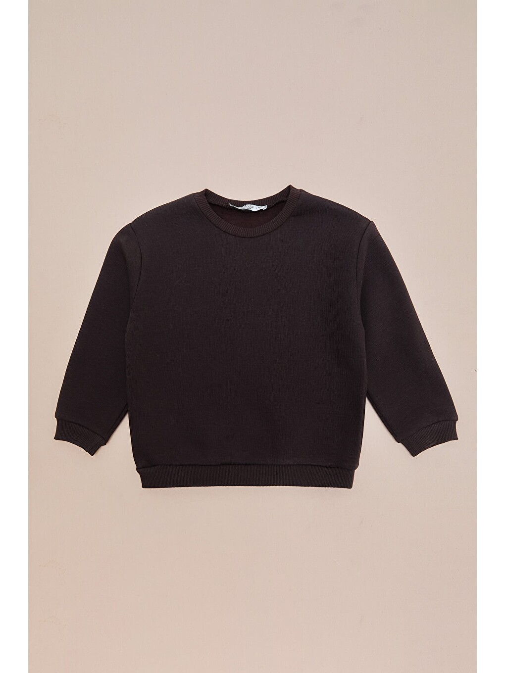 Kahverengi 3 İplik Basic Unisex Çocuk Sweatshirt-3