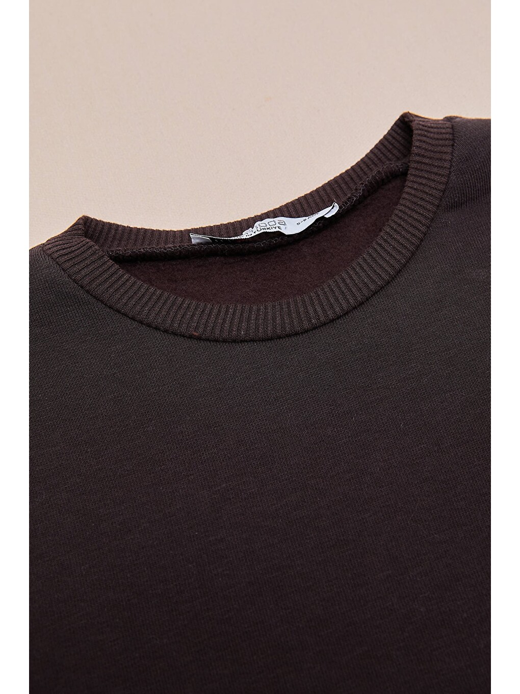 Kahverengi 3 İplik Basic Unisex Çocuk Sweatshirt-4