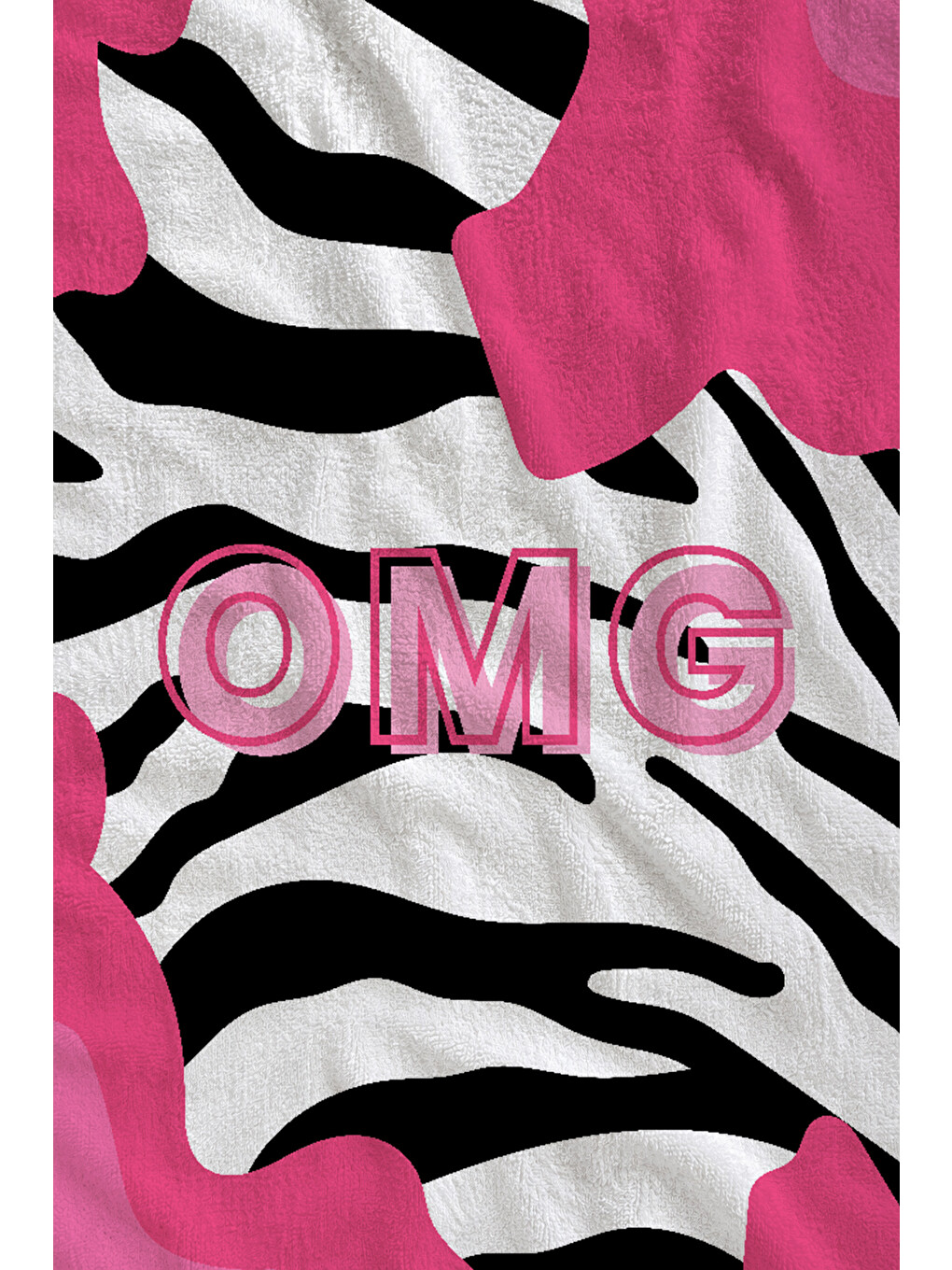 Pembe Zebra Desenli Pop Art 70x150 Cm Dijital Baskılı Plaj Ve Banyo Havlusu-1