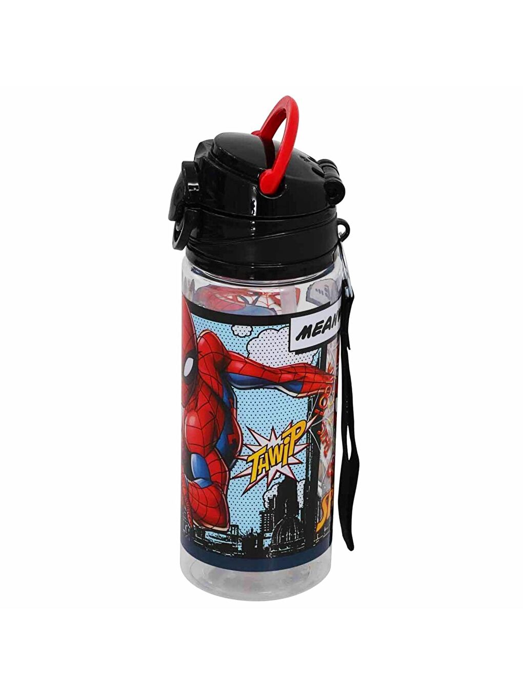 Lisanslı Pipetli Plastik Matara 500 ml Siyah (OTTO-42526)-2