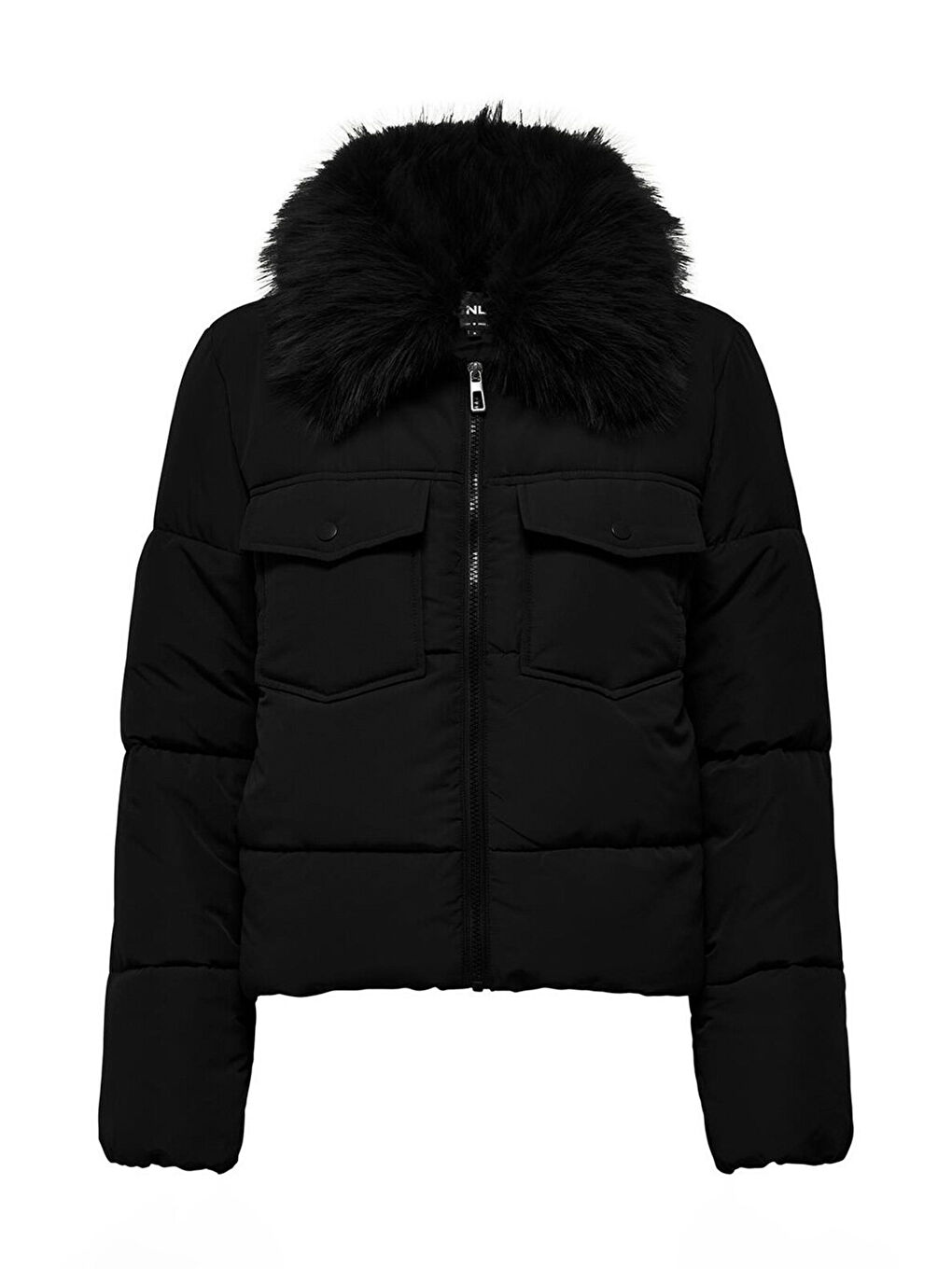 Siyah Onlmaggi Regular Fit Tüy Detaylı Klasik Yaka Mont 15322000